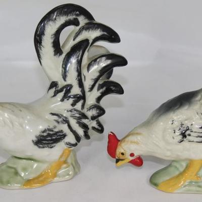 Vintage Japan Handpainted Hen & Rooster Set