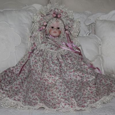 Vintage Victorian Dressed Porcelain Baby Doll