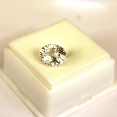 3.00 CT MIN 11x9MM oval White Topaz gemstone,  Quantum Cut
