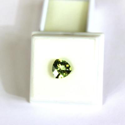 Approx. 3.25 CT 10x10MM treated Kiwi Topaz  gemstone, Triangle Cut
