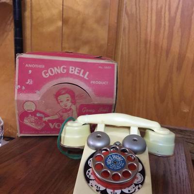 Gong Bell voice Telephone with Original box.  Near Mint!  1950
