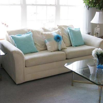 Off white sleeper sofa  BUY IT NOW  $ 125.00
Matching love seat  BUY IT NOW  $ 95.00