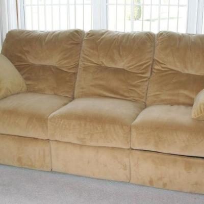 micro fiber couch, both ends recliner    BUY IT NOW   $ 245.00