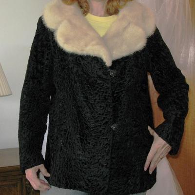 vintage Persian lamb with mink collar BUY IT NOW  $85.00