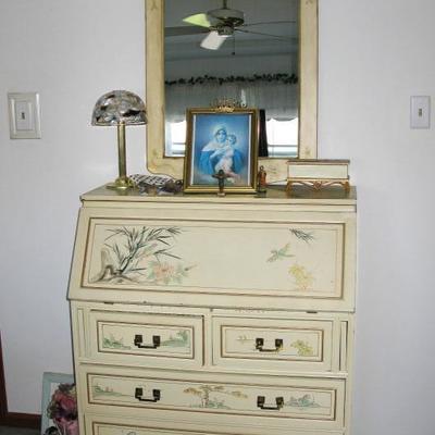 Painted Asian style drop front desk   BUY IT  NOW  $ 185.00