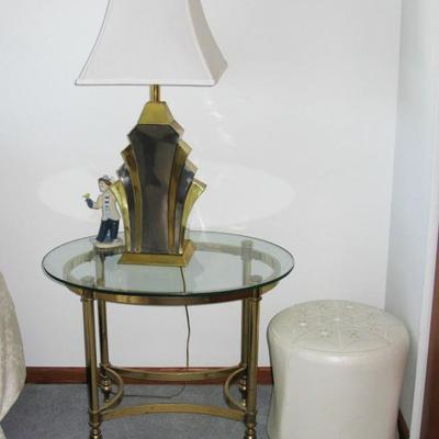 Brass and glass top table