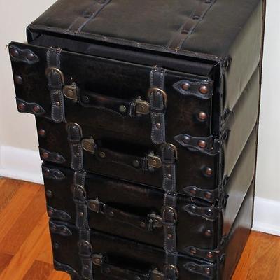 Small 4 Drawer Leather Dresser