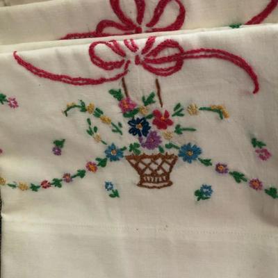 Vintage Hand Embroidered Tea/Dish Towels