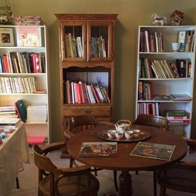 Parquet game table and lifetime cookbook collection