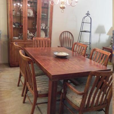 Available for Presale ! Includes 2 leafs China cabinet, Table and 6 chairs. $450.00  