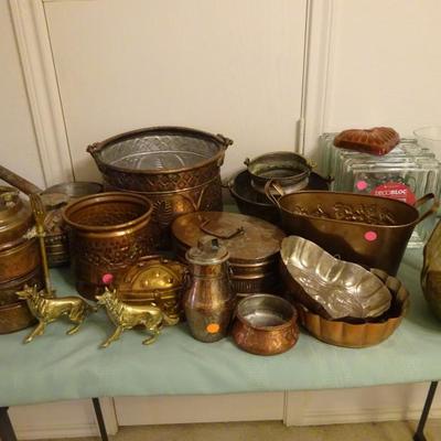 brass and copper items 