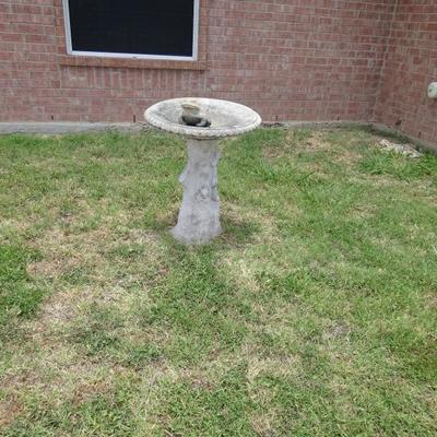 concrete birdbath  yard art