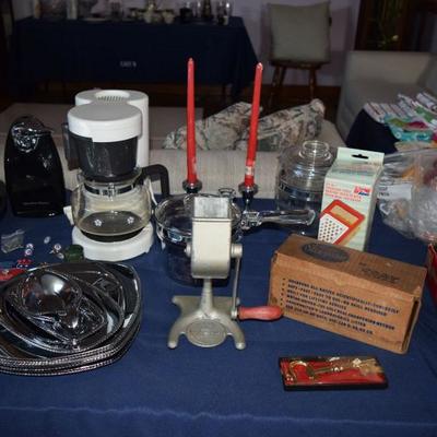 Serving Dishes, Small Appliances, Hand Grinder, & Electric Carving Knife 