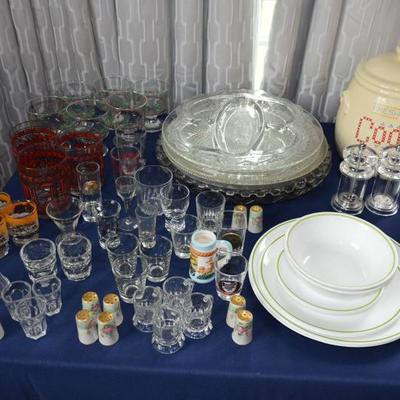 Glassware, Cookie Jar, & Serving Pieces 