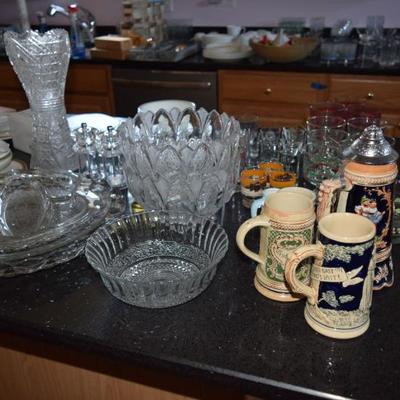 Glassware, Steins, & Serving Pieces 