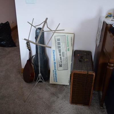 Musical Instruments, Cases, & Music Stand 