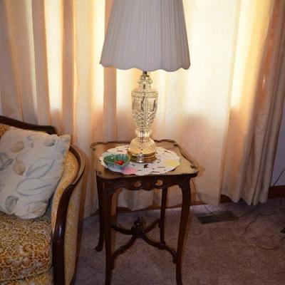 Table Lamp & Vintage Side Table 