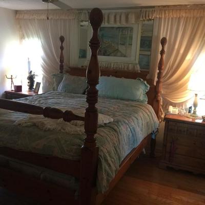 solid wood king bed