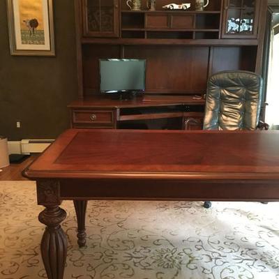 Library Table, Desk with Hutch