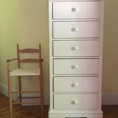 Lingerie Dresser with Flip Top Felt Lined Jewelry Storage 