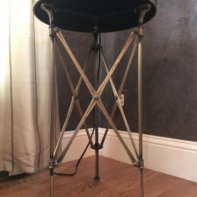 Brass and Marble End Tables, Pair