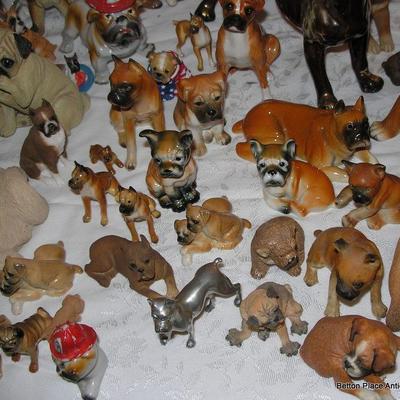 Very Large collection of Boxer Dog Figurines