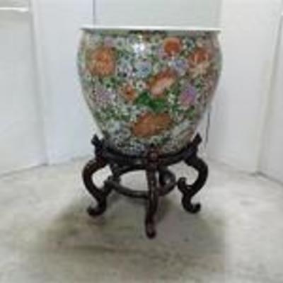 Asian Pottery on Stand