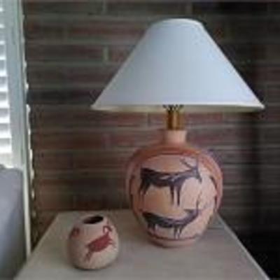 Native American Style Pot and Lamp