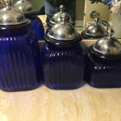 artland cobalt blue canister 