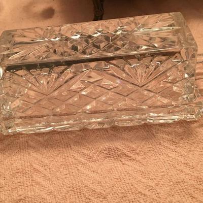 shannon crystal butter dish