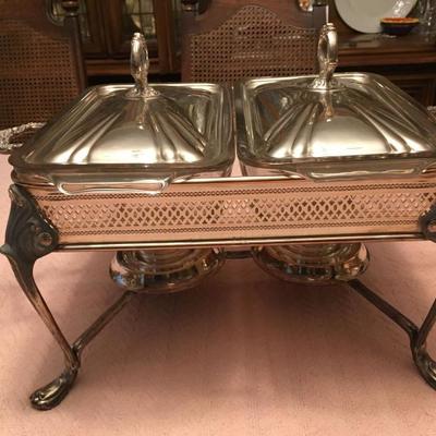 silver plate chafing dish 
