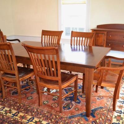 Nichols & Stone dining table with 8 chairs