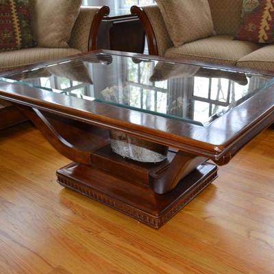 Glass top coffee table

