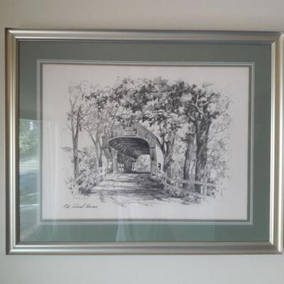 Covered bridge print 
