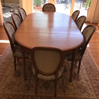 Country French 9 piece maple Dining Set