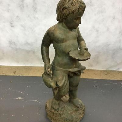 Bronze boy with shell fountain