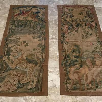 Pair, Rare Tapestry wall panels