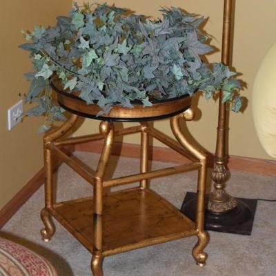 Side Table w Artificial Plant