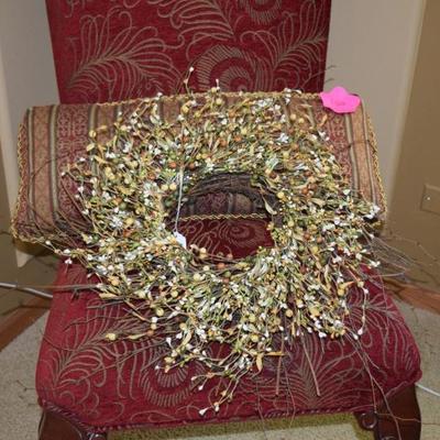 Chair, Pillow, & Wreath