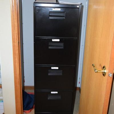 Black 4 Drawer Metal Filing Cabinet
