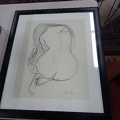 Gustave Klimt Study of Nude Lithograph