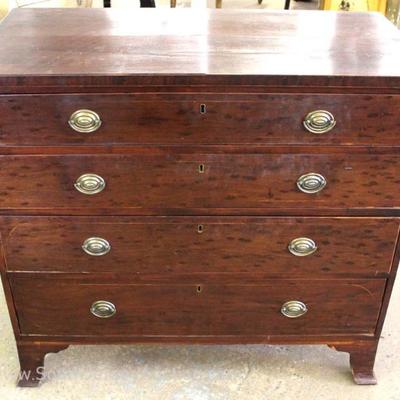 ANTIQUE Mahogany Bracket Foot 4 Drawer Low Chest
Located Inside – Auction Estimate $200-$400
