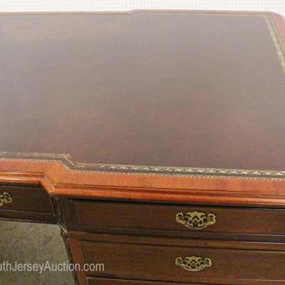  Large SOLID Mahogany 3 Part Executive Desk with Leather Top by “Maitland Smith Furniture”

Located Inside – Auction Estimate $1000-$2000 