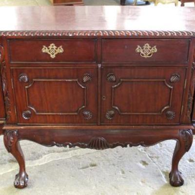 SOLID Mahogany Carved Chippendale Style Ball and Claw Buffet
Located Inside – Auction Estimate $200-$400
