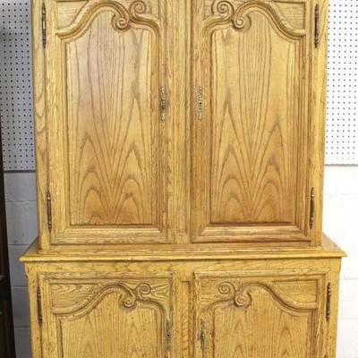 2 Piece Country French Carved Oak Blind Door Silver Cabinet by “Baker Furniture”
Located Inside – Auction Estimate $200-$400
