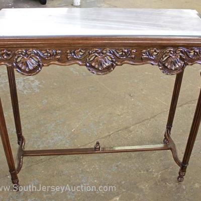 Marble Top Mahogany Carved French Style Console Table
Located Inside – Auction Estimate $100-$300
