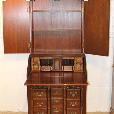 SOLID Mahogany 2 Piece Block Front Secretary Bookcase Attributed to Feldenkreis Furniture
Located Inside – Auction Estimate $400-$800 