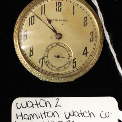 14 Karat Gold Filled 17 Jewels Pocket Watch by â€œHamilton Watch Companyâ€ circa 1937

