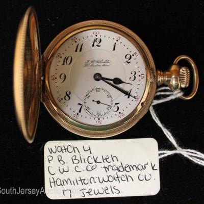  P.B. Blicklen 17 Jewels Pocket Watch by â€œHamilton Watch Companyâ€

C.W.C. Co. Trade Mark 