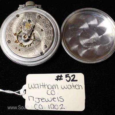 17 Jewels Pocket Watch by â€œWaltham Watch Companyâ€ circa 1902 